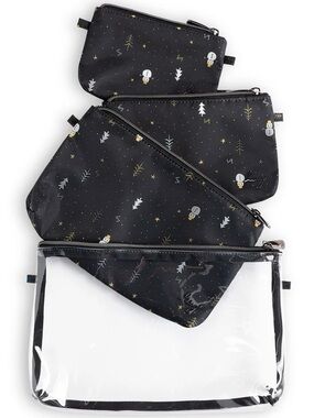 Lug Tackle 4pc Storage Pouches. Black Snowman print. NWT